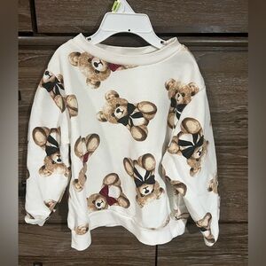 H&M Kids White Teddy Bear Sweatshirt